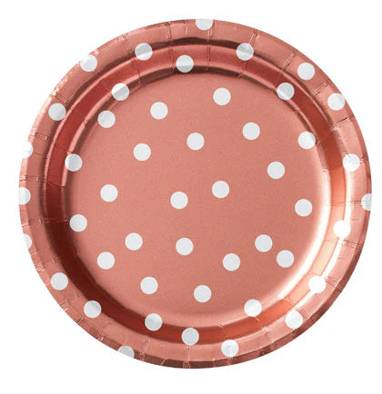 ROSE GOLD DOT 7" PLATES