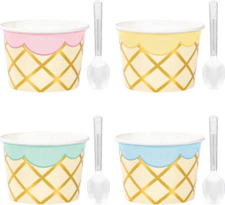 TREAT CUPS W SPOONS ICE CREAM