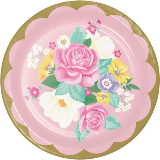 FLORAL TEA PARTY 9" PPR PLATES