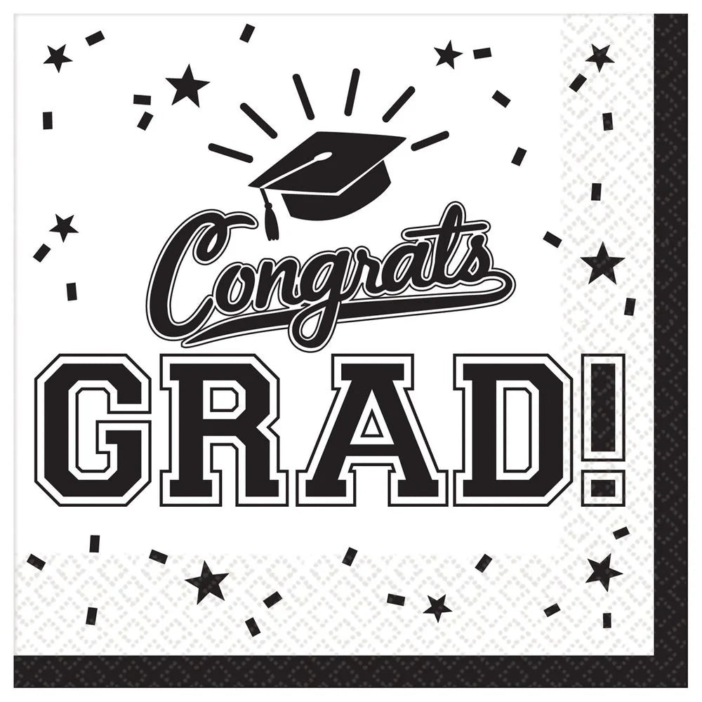 GRAD LUNCHEON NAPKIN - WHITE