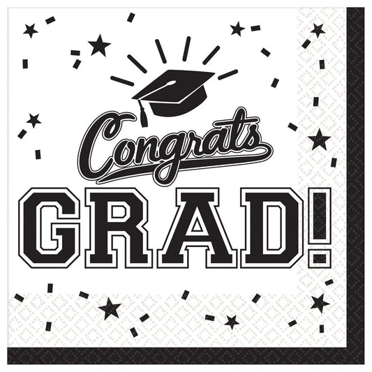 GRAD LUNCHEON NAPKIN - WHITE