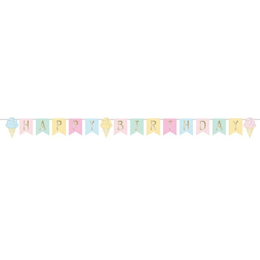 RIBBON BANNER ICE CREAM PARTY