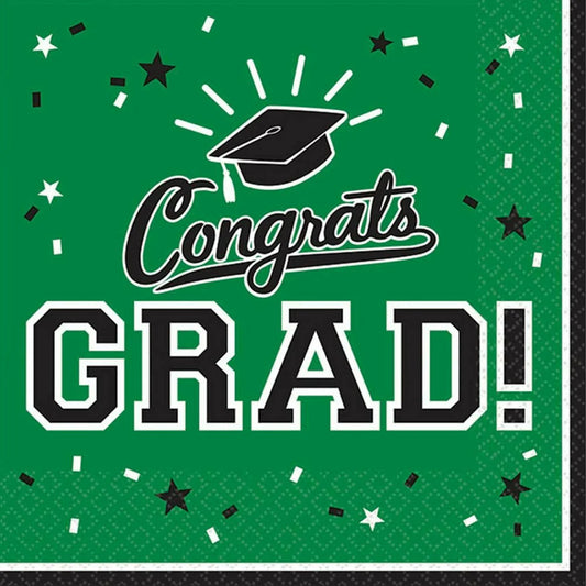 GRAD BEVERAGE NAPKIN - GREEN