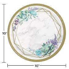 GEOMETRIC SUCCULENTS 10" PLATES