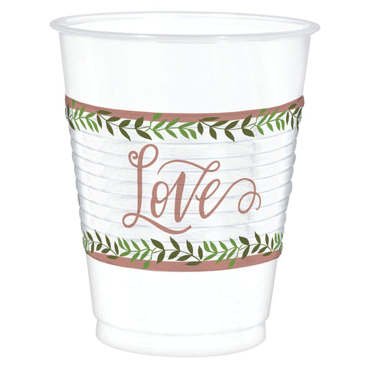 LOVE AND LEAVES PLASTIC CUPS