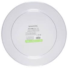 13" PLASTIC TRAYS CLEAR PEBBLE