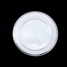 12 OZ WHITE BOWL W/ SILVER HS 8CT