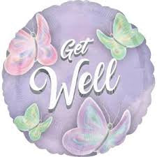 BUTTERFLY GET WELL 18" MYLAR