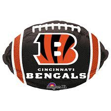 BENGALS FOOTBALL SHAPED MYLAR