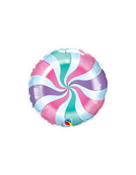 18" PASTEL CANDY SWIRL MYLAR