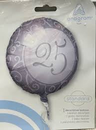 25TH ANNIVERSARY SLV 18" MYLAR
