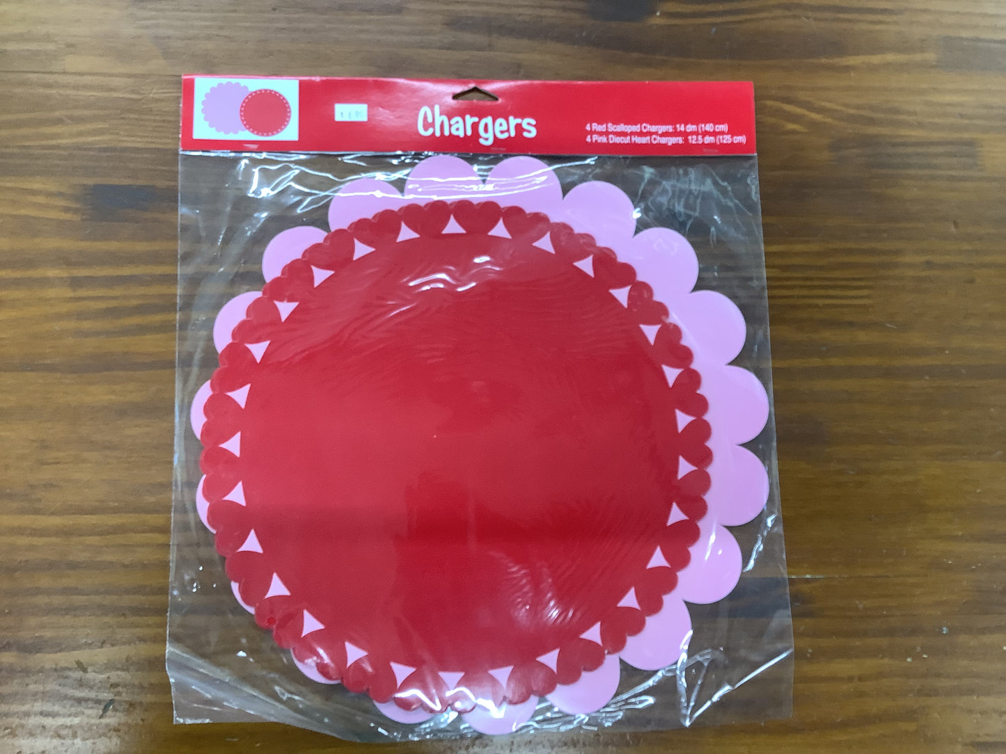 VDAY RED/PINK PPR CHARGERS 8 CT
