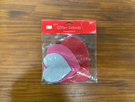 HEARTS MINI GLITTER CUTOUTS