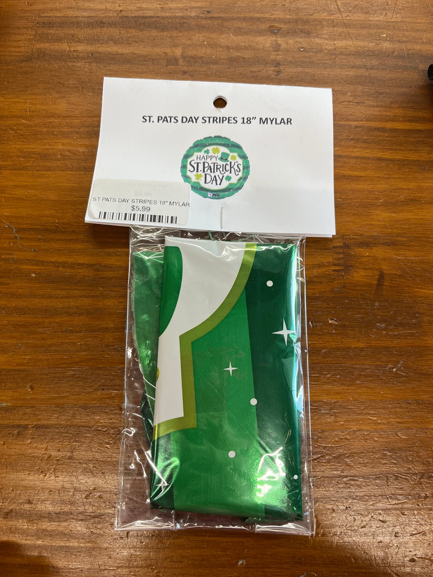 ST PATS DAY STRIPES 18" MYLAR
