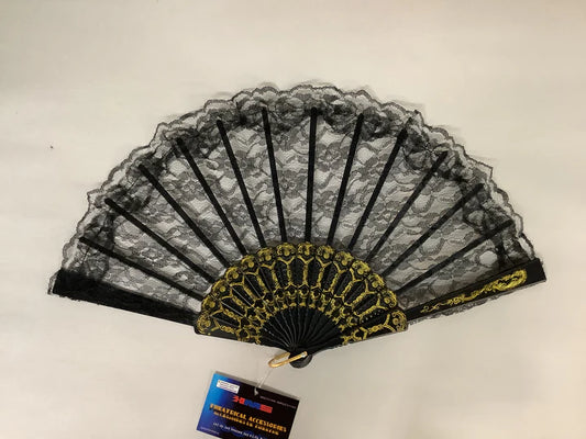 LACE FAN BLACK
