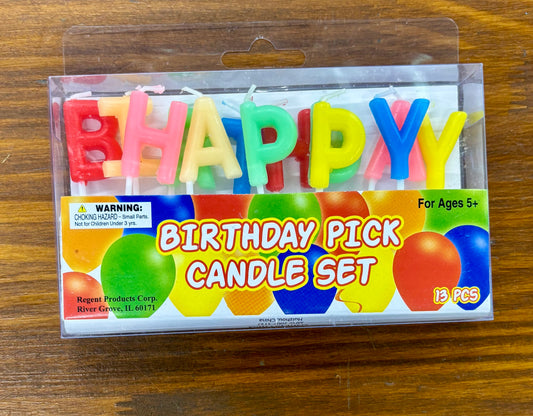 HAPPY BIRTHDAY 13PC CANDLE PICK