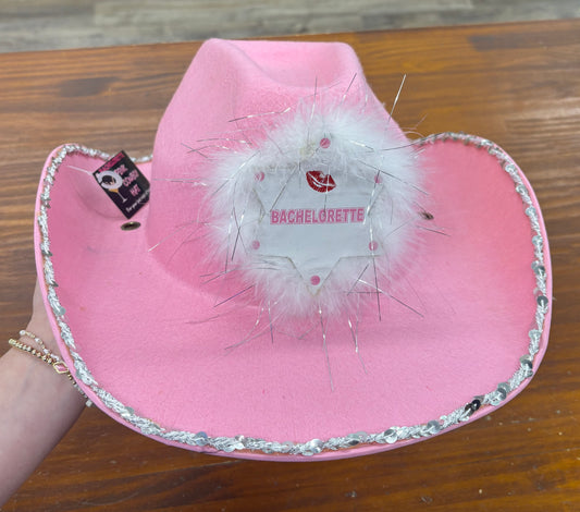 BACHELORETTE PINK COWBOY HAT
