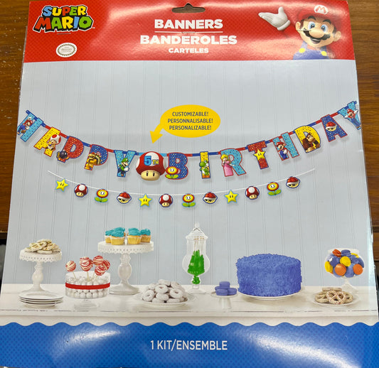 SUPER MARIO JUMBO LETTER BANNER KIT
