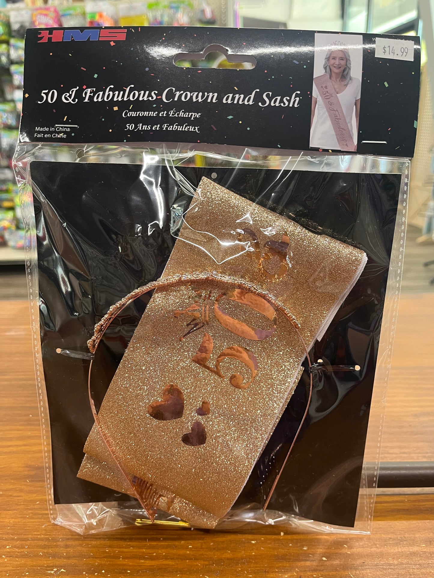 50 & FABULOUS RS GLD CROWN & SASH