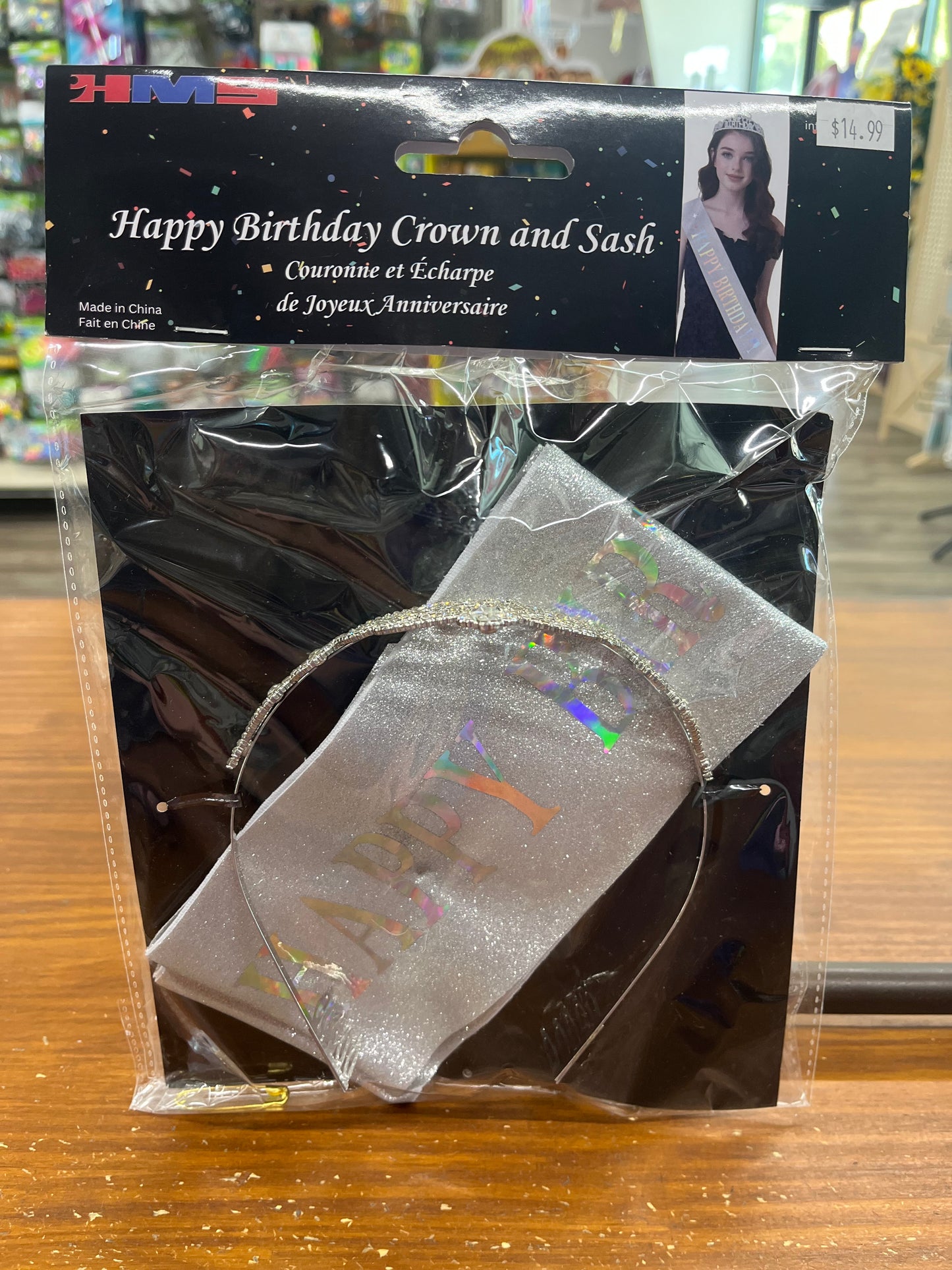 HAPPY BIRTHDAY CROWN & SASH SILVER