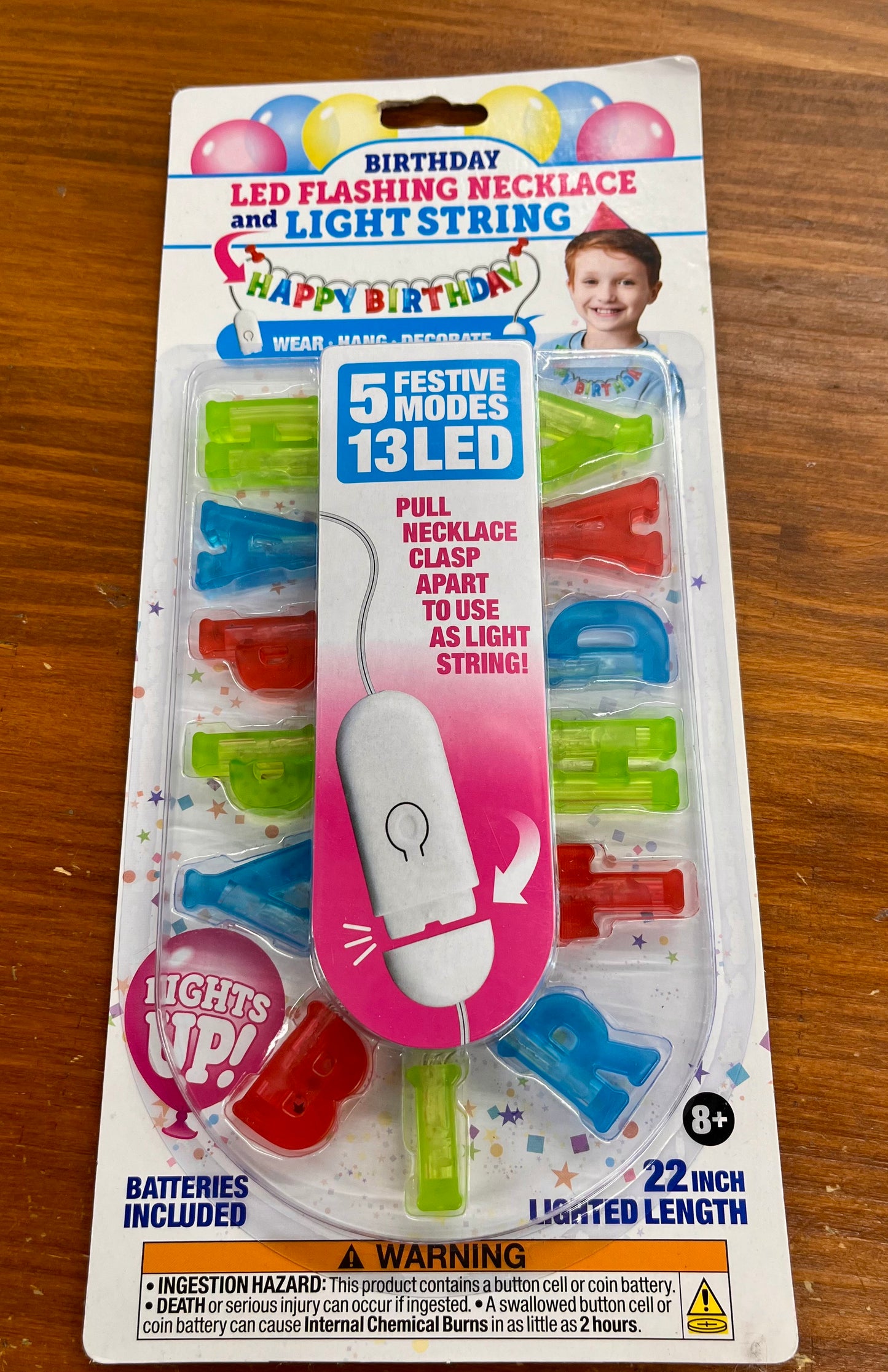 HAPPY BIRTHDAY LED NECKLACE/LIGHT STRING