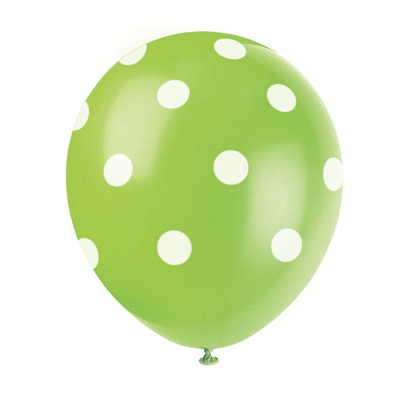 12 IN LATEX LIME GREEN DOT BALL