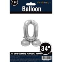34" SILVER STANDING MYLAR # 0
