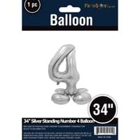 34" SILVER STANDING MYLAR # 4