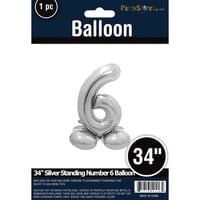 34" SILVER STANDING MYLAR # 6
