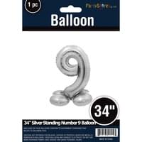 34" SILVER STANDING MYLAR # 9