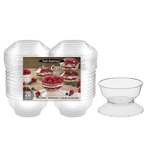 8 OZ CUPS WITH LIDS - CLEAR
