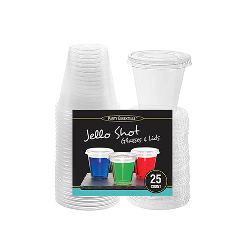 2OZ JELLO SHOT GLASS & LID 25CT