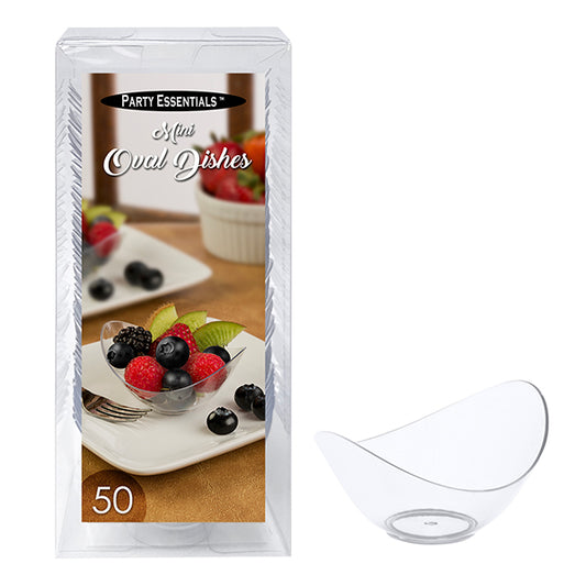 MINI OVAL DISHES CLEAR 50CT