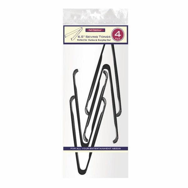 6.5" BLACK SERVING TONG 4CT