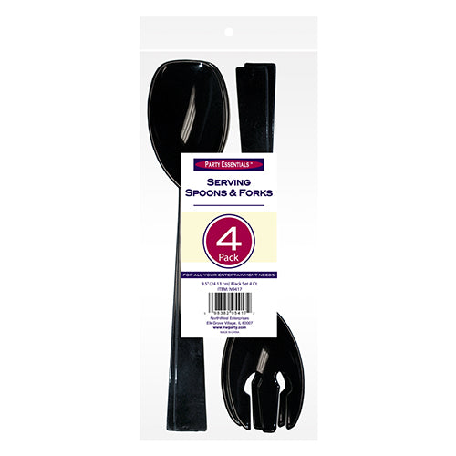9.5" BLACK SERVING SPOONS 4CT