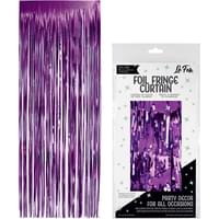 PURPLE FOIL FRINGE CURTAIN