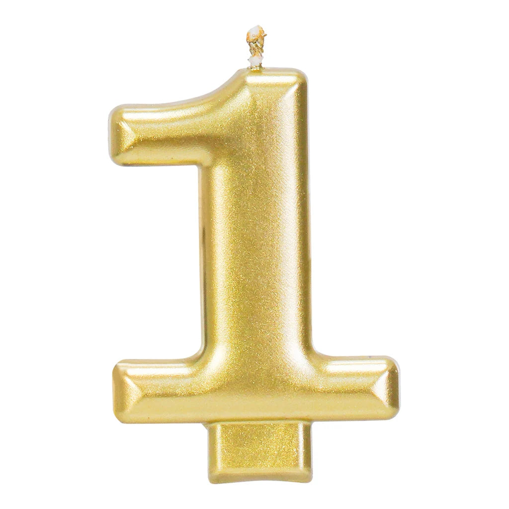 GOLD 3.25 INCH NUMBER CANDLE