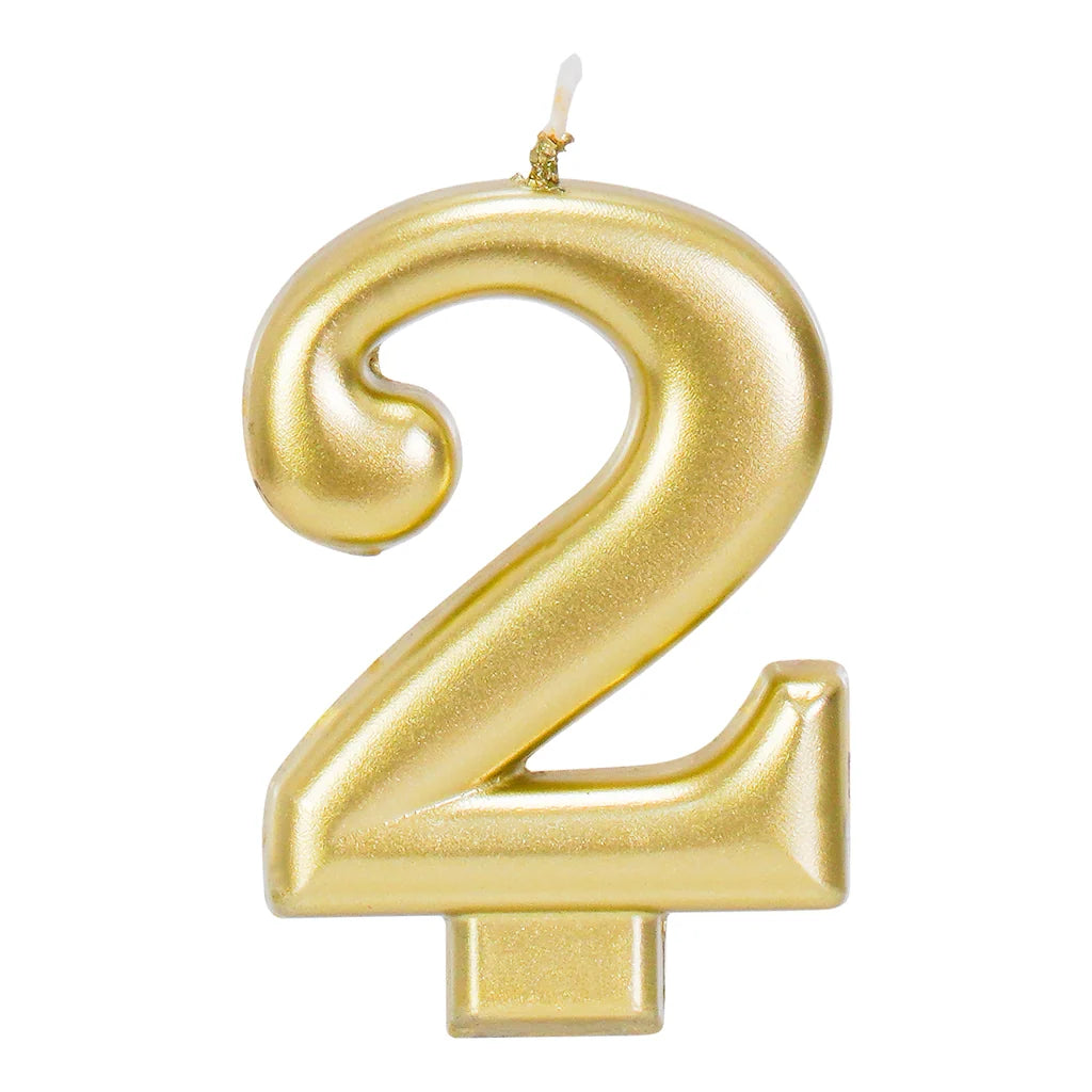 GOLD 3.25 INCH NUMBER CANDLE