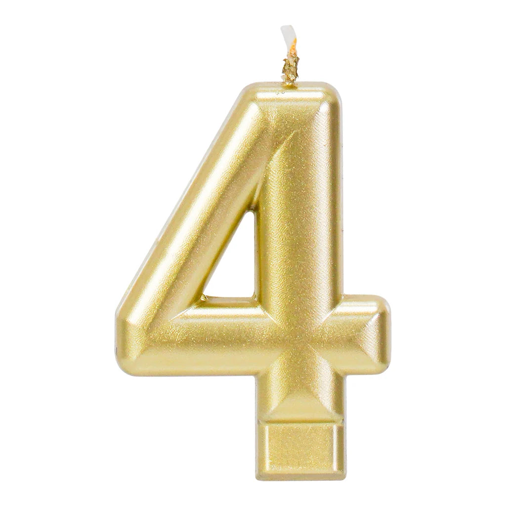 GOLD 3.25 INCH NUMBER CANDLE