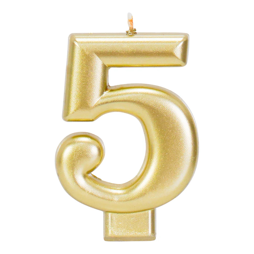 GOLD 3.25 INCH NUMBER CANDLE