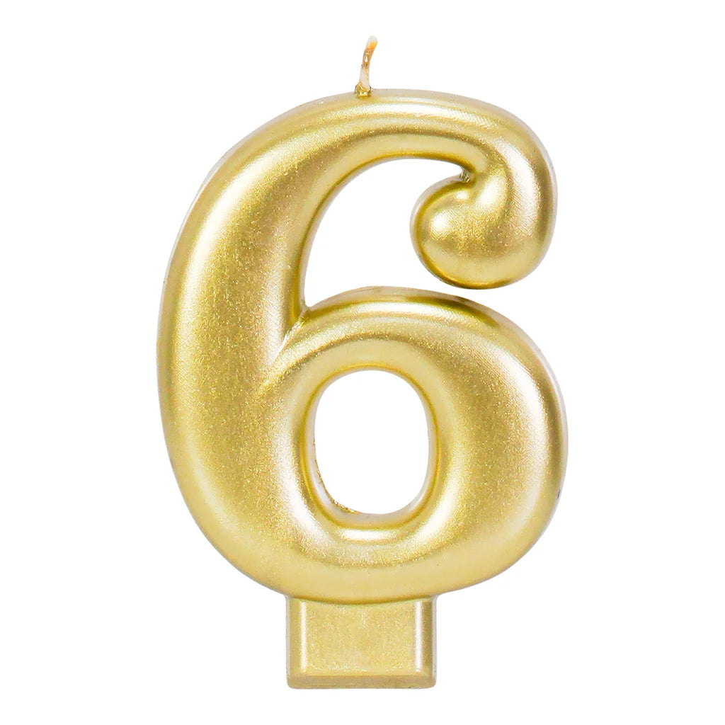 GOLD 3.25 INCH NUMBER CANDLE
