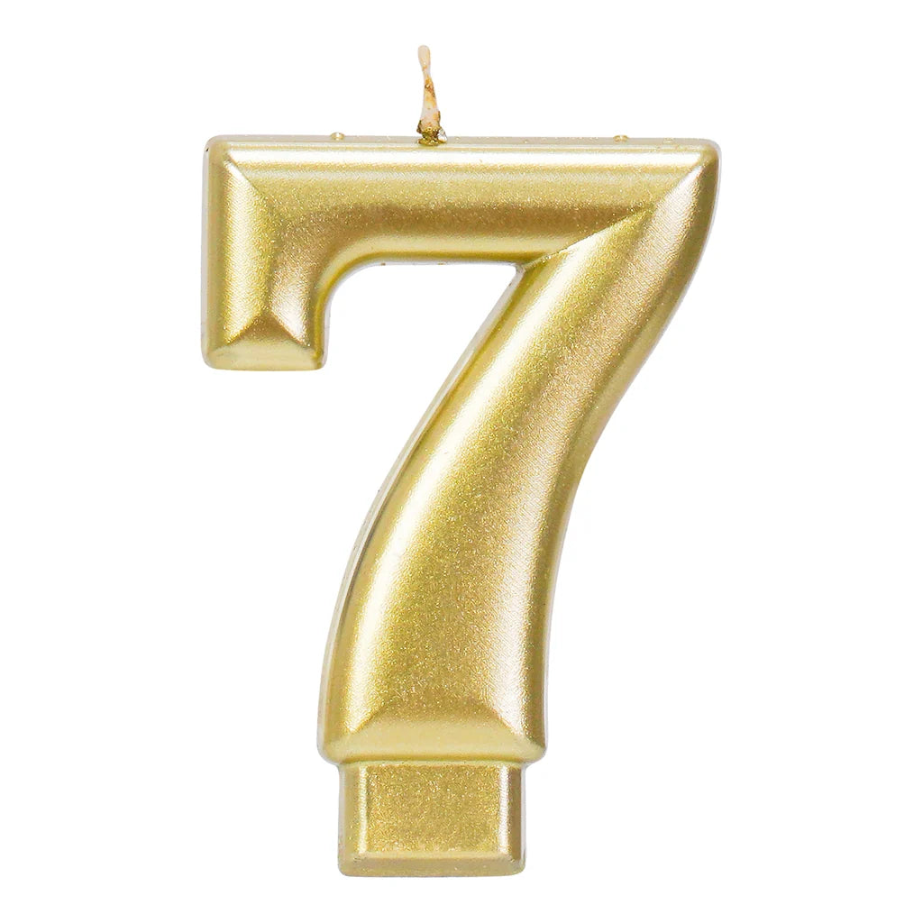 GOLD 3.25 INCH NUMBER CANDLE