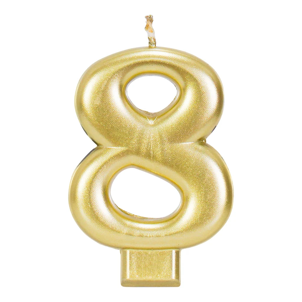 GOLD 3.25 INCH NUMBER CANDLE