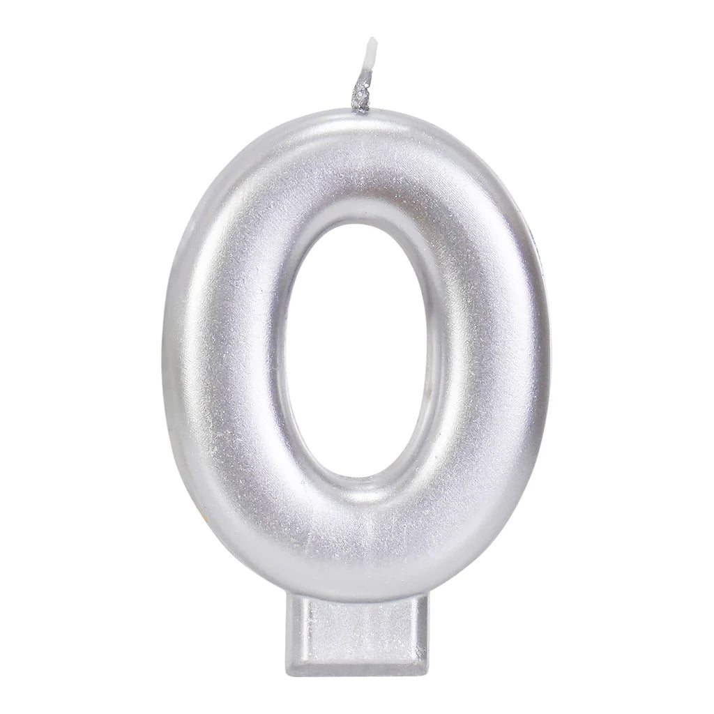 SILVER 3.25 INCH NUMBER CANDLE