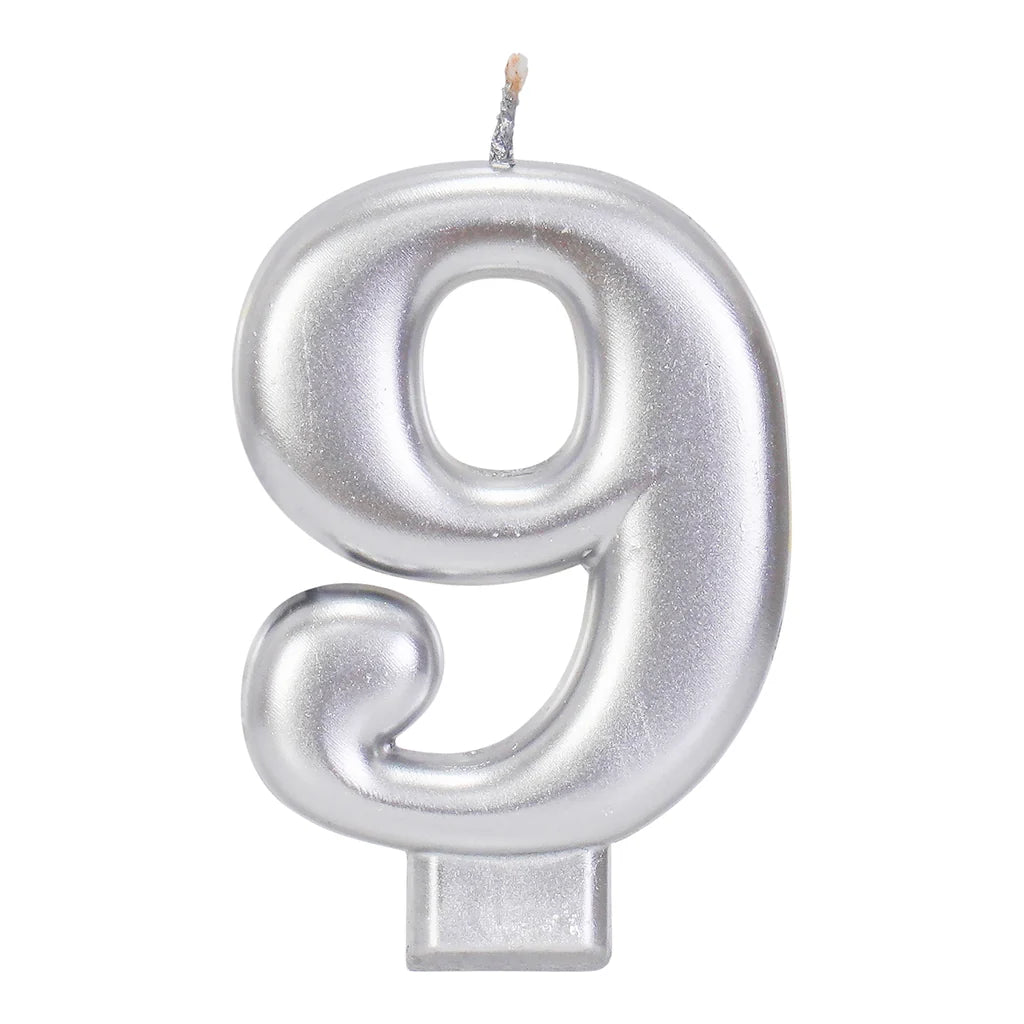 SILVER 3.25 INCH NUMBER CANDLE