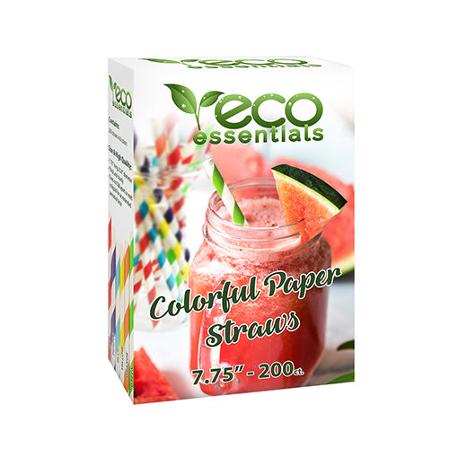 7.75" PAPER STRAWS 6 COLORS