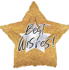 BEST WISHES GOLD STAR 18" MYLAR