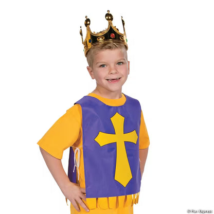 PLASTIC GOLD JEWELED CROWN