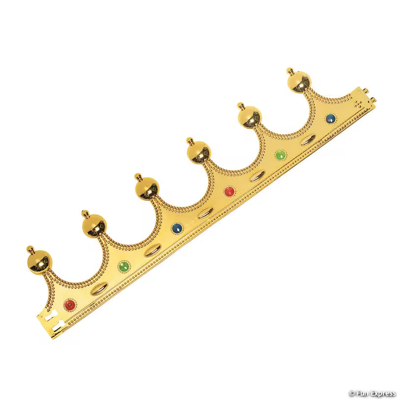 PLASTIC GOLD JEWELED CROWN