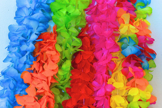 LARGE PETAL LEI ASST COLORS